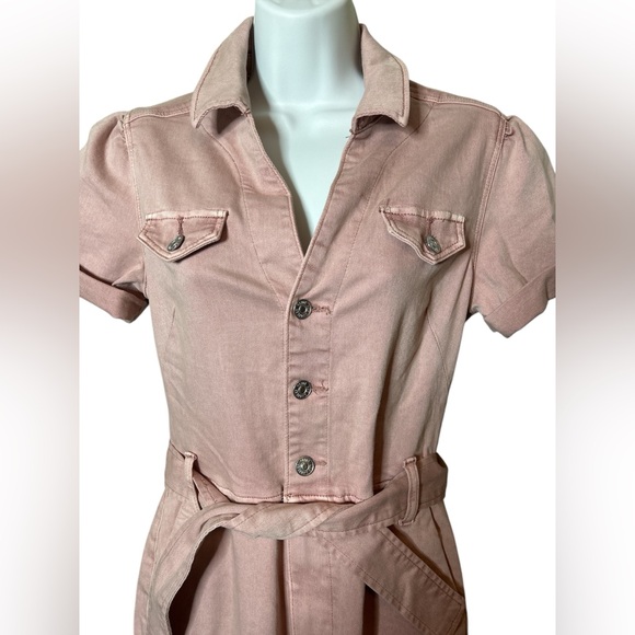 Paige Anessa Pink Cropped Wide-Leg Jumpsuit Anthropologie Women’s Size 2 - Picture 4 of 13